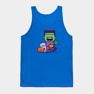 Cute Frankenstein Walking Cartoon Tank Top